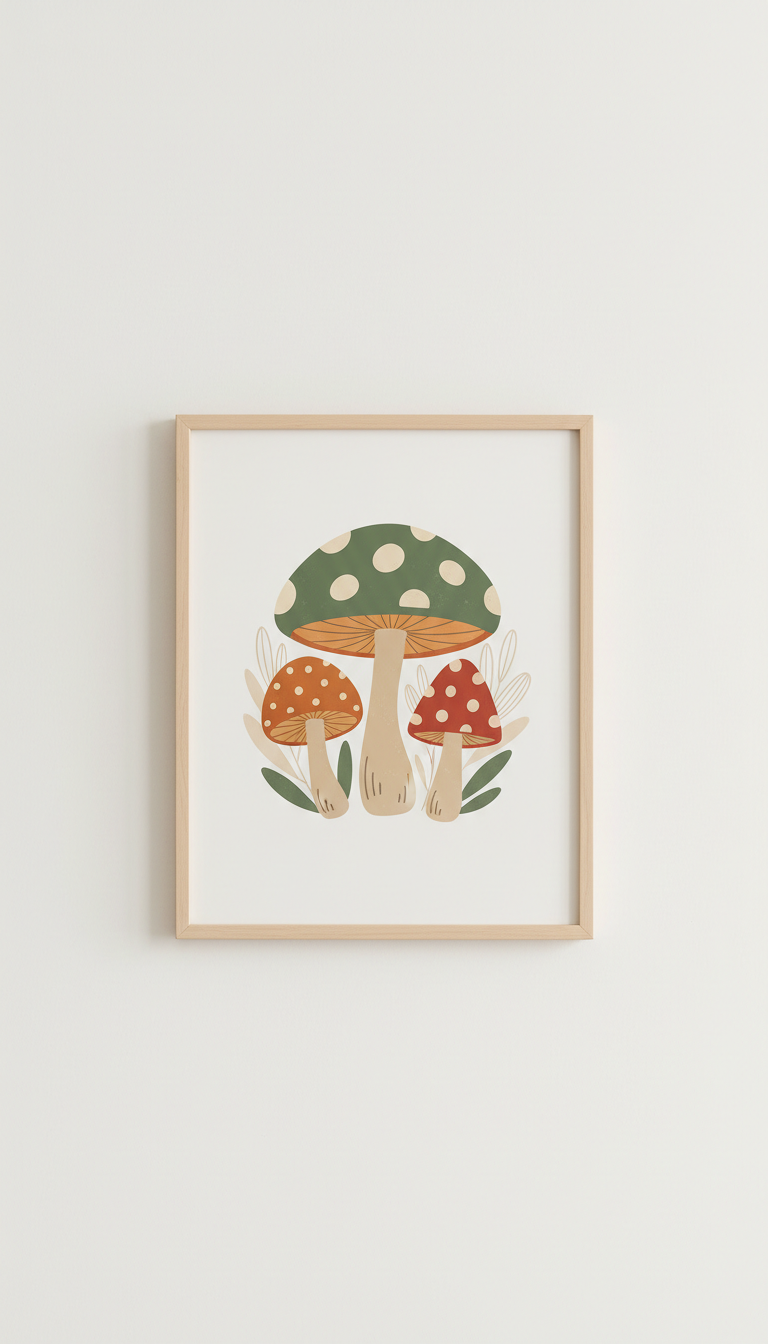 Nordic Mushroom Wall Art Print